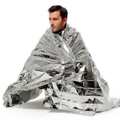 China Emergency Silver Mylar Thermal Compact Waterproof Blankets for First Aid Kits Natural Disasters Equipment Retain Body for sale