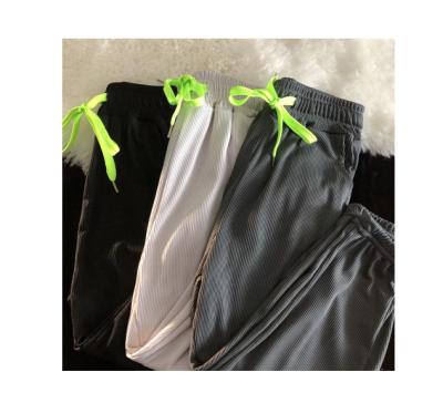 China 2022 Summer New High Waist Pants Elastic Band Casual Literary Belt Children's Breathable Pants for sale