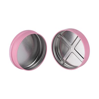 China Wholesale Custom Food Metal Cosmetic Tins Flat Aluminum Metal Tin Cans With Screw Lid for sale