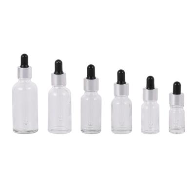 China Wholesale 5ml 10ml15m Personal Care Skin Care 20mll Essential Oil Clear Frosted Bottle With White Black Dropper for sale