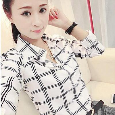 China Anti-pilling Spring Autumn Ladies Casual Wear Custom Tops Elegant Printed Blouses Long Sleeve Shirt For Women for sale