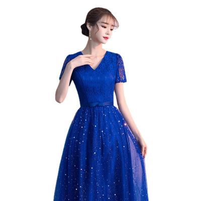 China 2021 New Product Anti-wrinkle Pearl Sequin A Line Floor Length Evening Party Graduation Prom Women Elegant Casual Outfits for sale