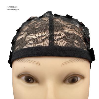 China Big Flower Lace Buckle Band Fake Hairnet Cap Wig Accessories Adjustable Front Elastic Hair Net Band Paper Net for sale