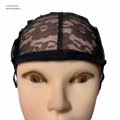 China Gummed Paper Front Elastic Rubber Paper Lace Hair Net With One Cap Wig Net Accessories for sale