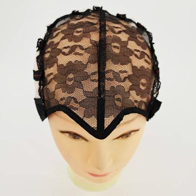 China BH-001 Black Nylon Dome Lace Wig Cap For Wig Making Mesh Rose Hair Net Weaving Stretch Full Cap Wigs for sale