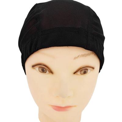 China There Are Holes Stretch Adjustable Stretch Net Mesh Dome Cap Wig Cap BH-032 High Quality Black Wig Cap for sale