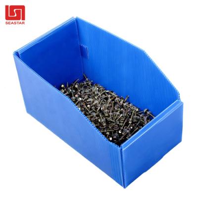 China Recycled Materials Corrugated PP Plastic Correx Boxes Shelf Bins for sale