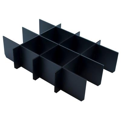 China 8H Compartments Eco - Friendly Black PP Corrugated Plastic Dividers Correx Box Divider Board Partition for sale