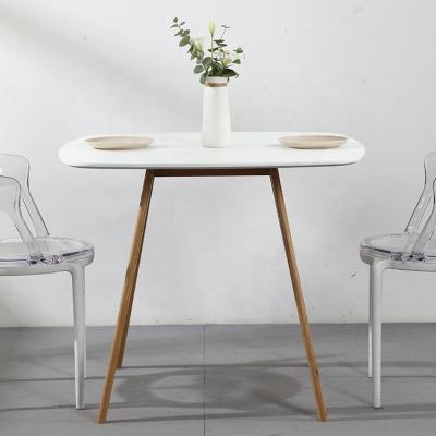 China Cheap MDF Restaurant Furniture Scandinavian Modern Design White Wooden Dining Table Set Dinner Table Luxury Dining Tables With Modern Chairs for sale