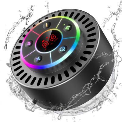 China Portable Waterproof Bluetooth Speakers Outdoor AirPlay Bluetooth Speaker IPX7 Radio with Clocks Led Digital Clock Display Light FM Show for sale