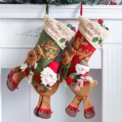 China Wholesale Christmas 2022 Knit Christmas Ornaments Christmas Stocking Decorations Christmas Decor Christmas Candy Gift Socks for sale