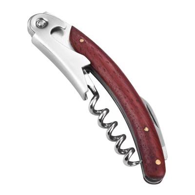 China Amazon Hot Design Universal Open Design Wholesale Cap Stainless Steel Corkscrew Wine Opener Bulk Wooden Handle Wine Beer Bottle Opener for sale