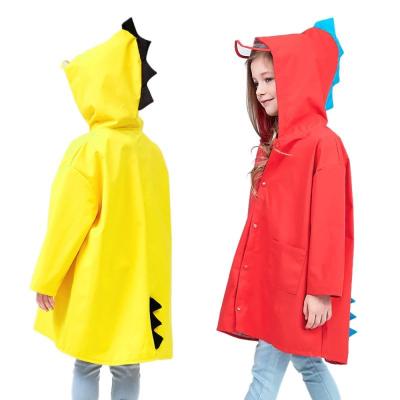 China 100% Polyester Children's Baby Raincoats 100% Polyester Fabrics Poncho Three-Dimensional Children Cartoon Raincoat for sale