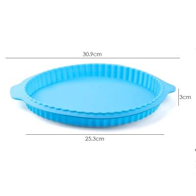 China Disposable Handmade Pizza Pie Bread Cookie Bread 10 Inch Round Edge Wave Pizza Silicone Molds Grill Tray Thin Cake Mold Kitchen Tools for sale