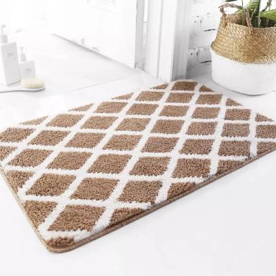 China Sustainable Luxury Non Slip Polypropylene Fiber Bathroom Mat Geometric Bath Mat Entry Absorbent Kitchen Mat for sale