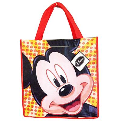 China Disney Mickey Mouse Happy Face Reusable Tote Bag Shopping Folding Bags DISNEY FAMA SEDEX Audit Factory for sale