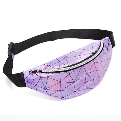 China Wholesale Geometric PVC Waist Packs Bum Bags Custom Logo Holographic Women Waist Bag for sale