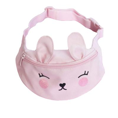 China Cute Canvas Cartoon Kids Waist Pack Zippered Messenger Waist Belly Waist Bag Custom for sale