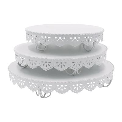 China Home Decoration White Metal Cake Dish For Home Decoration And Storage Party Holiday Supplies for sale