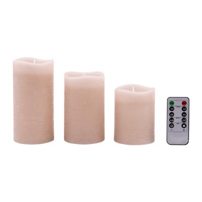 China Birthdays Home Decoration Pillar Wax Massage Dance Battery Operated Luxury Flickering Flame Led Candle for sale