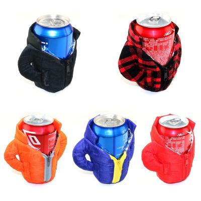 China Other Customized Beer Down Jacket Mug Clothes Covers Cold Beer Coats Gifts for sale