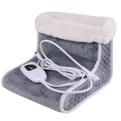 China Microplush fiber foot warmer boots, electric foot heating pad, 6 adjustable temperature settings and 4 timer settings for sale