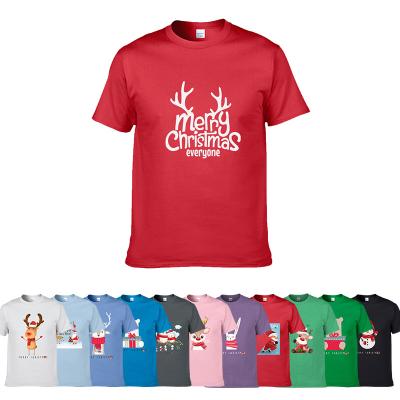 China Anti-Wrinkle Family Christmas Clothes Sublimation Christmas Tree Printing Cotton T Shirts Merry Christmas T-shirts for sale