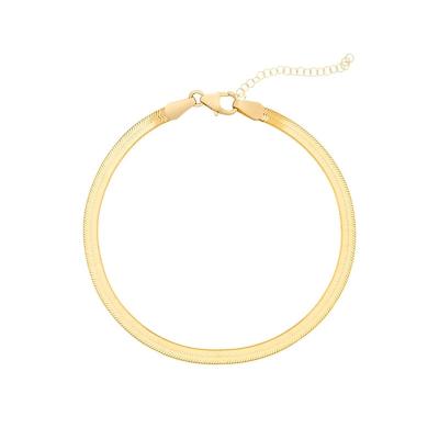 China FASHIONABLE INS Hot Seller Amazon Chain S925 Sterling Silver Flat Snake Chain Solid Flexible Flat Fishbone Bracelet for sale