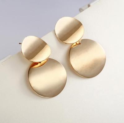 China New Arrival Fashion Jewelry Wing Metal Gold Color Women ALLOY Unique Earrings Drop Around Statement Earrings for sale