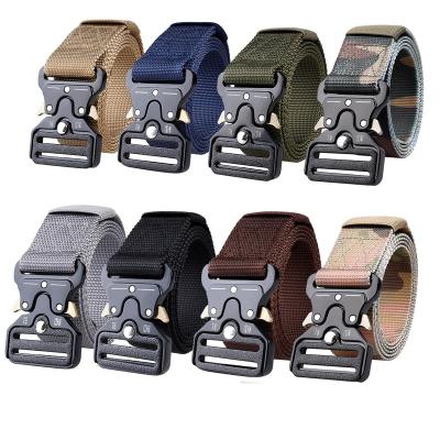 China Men's Alloy Nylon Buckle Belt Military Metal Outdoor Hunting Tactical Belt M TO 3XL for sale