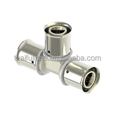 China Brass Press Brass Fittings Manufacturer Multi-Layer High Quality Nickel Plated Pipe Fittings Tee for sale