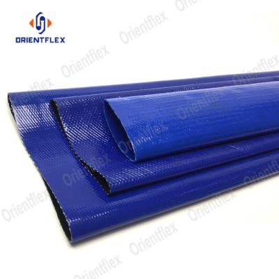 China 8 Inch 1.5 Inch 10Inch Large Layflat-Pipe Corrosion Resistant 12 Layers Double Bar Reinforced Korea Industrial PVC Layflat Water Irrigation Hose for sale