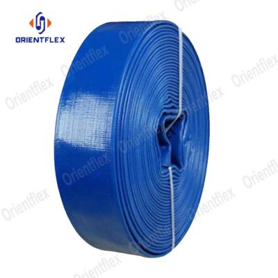 China Non-Toxic Industrial Water Deliver Wear Resistant 40Mm PVC Layflat Hose With Fitting Female Thread Coupling for sale