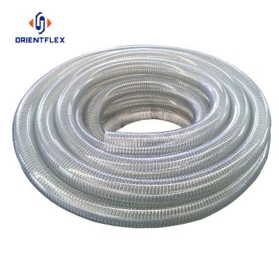 China Steel Wire PVC Flexible High Pressure Transparent Helix Fiber Anti-Static Insert Spiral Water Hose Reinforced Hose for sale