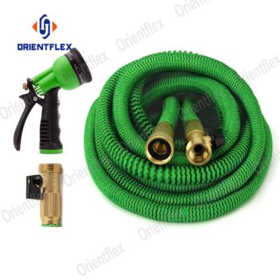 China 500Ft 25Ft Latex Adjustable Expandable Spout Garden Hose 100Ft Flexible Garden Hose With 8 Function Spout for sale