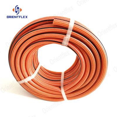 China Cheap anti-aging flexible outdoor yard shower hose for gardening PVC knitted garden hose with garden hose holder for sale