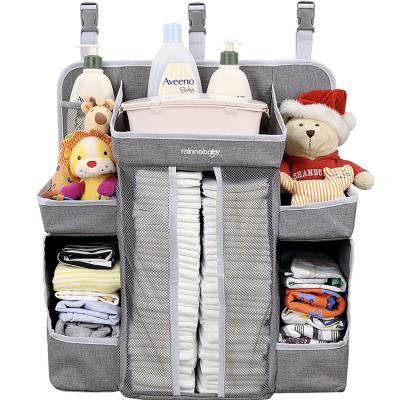 China POLY Customized Baby Crib Wall Mounted Car Storage Bag Nursery Hanging Organizer Diaper Cart Organizer Table Large for sale