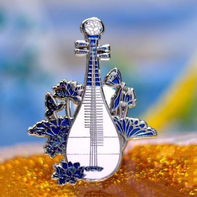 China High Quality Custom Factory Australian Musical Instruments Metal Badge PiPa Hard Enamel Lapel Pins Soft Enamel Anime Crafts Maker for sale