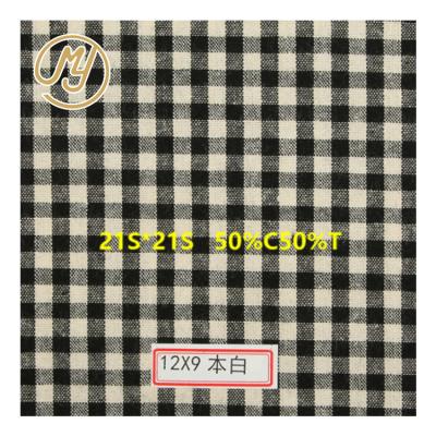 China Hot Sale Custom Made Cheap Wholesale Cvc Casual Shirt 100% Cotton Plaid Woven To Chat Dyed Fabric for sale