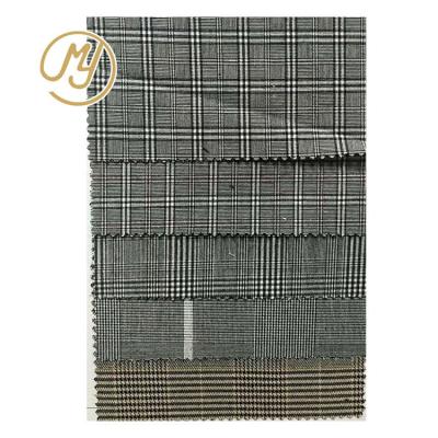 China Windproof Stock Polyester Uniform Woven Viscose T/r Chat Dyed Elastane Plaid Suit Fabric for sale