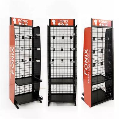 Chine Supermarket  perforated metal display stand rack with hooks  and price holder underwear snack earring display racks à vendre