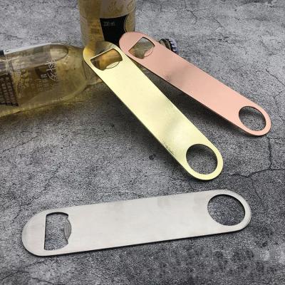 China Free Design Metal / Stainless Steel / Aluminum Bottle Opener Flat Wine Beer Black Bronze Gold Bottle Opener Wholesale for sale