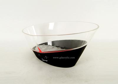 China Engraving Logo Black Clear Storage Display Acrylic Oval Ice Bucket with stand for sale