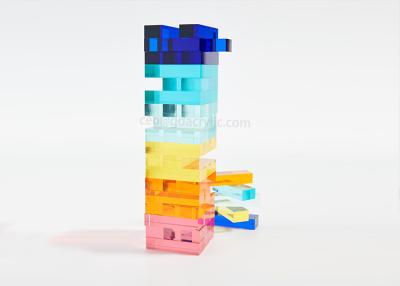 China Factory Wholesale Customized Crystal Acrylic Neon Tumble Tower Game Set for sale