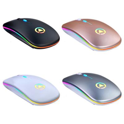 China DPI Ultrathin High Mute Rechargeable Led Colorful Lights Computer Mouse New Mini Cute Wireless Mouse Silent for sale