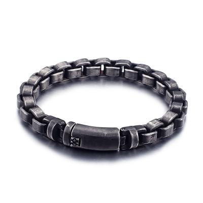 China Large Cool Vintage Punk Chunky Heavy Motorcycle Men Hand Chain Bracelets for sale