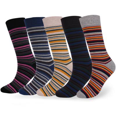 China QUICK DRY Custom Stripe Pattern Mens Socks Combed Cottonsoft Crew Stripe Mens Colorful Socks cmax for sale