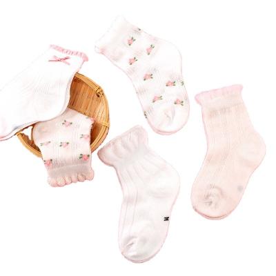 China 2021 Baby Thin Fairy Lace Princess Cotton Tube Cartoon QUICK DRY Medium Socks For Kids for sale