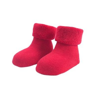 China Red Auspicious Tube Towel New Year's Sports Thickened Warm Newborn Baby Socks Baby Hosiery Baby Socks for sale