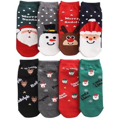 China QUICK DRY Christmas bangs women's new women's boat bangs three-dimensional straight board cartoon cotton shorts socks for sale